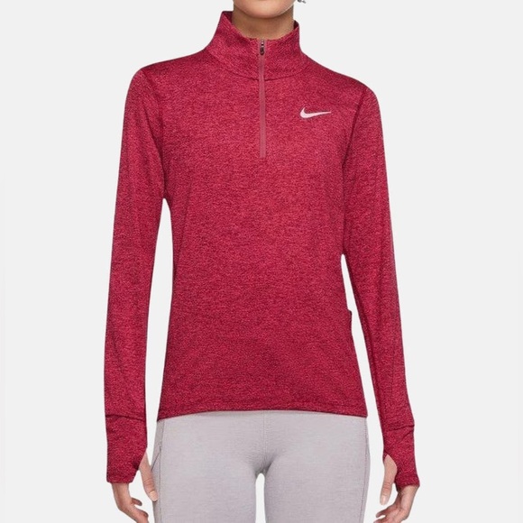 NWOT Nike Running Red Long Sleeve Half Zip Jacket Size Small - Picture 1 of 7